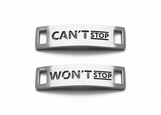 CAN'T STOP WON'T STOP Inspirational Shoe Tag Set