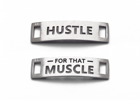 HUSTLE FOR THAT MUSCLE Inspirational Shoe Tag Set
