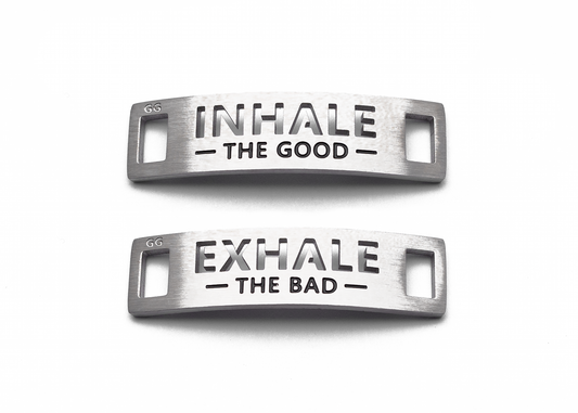 INHALE THE GOOD EXHALE THE BAD Inspirational Shoe Tag Set