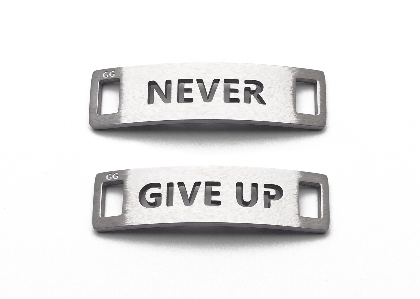 NEVER GIVE UP Inspirational Shoe Tag Set