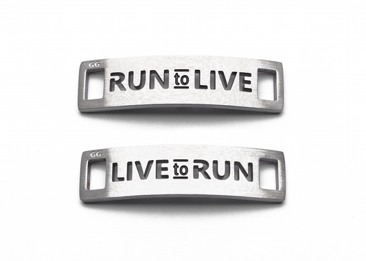 RUN TO LIVE LIVE TO RUN Inspirational Shoe Tag