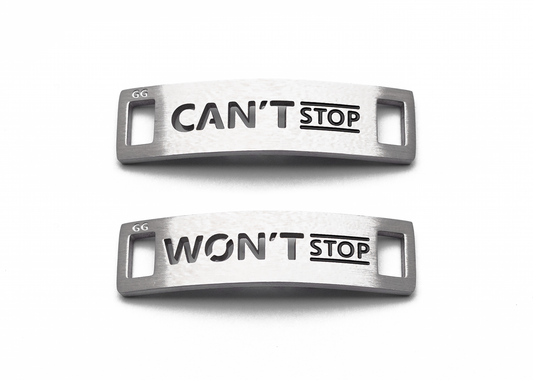 CAN'T STOP WON'T STOP Inspirational Shoe Tag
