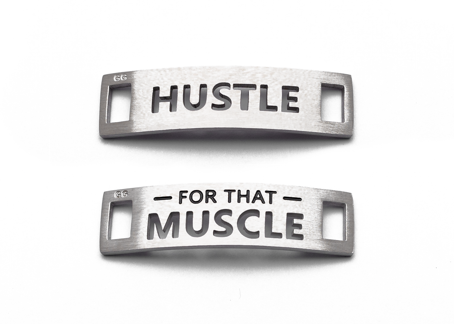 HUSTLE FOR THAT MUSCLE Inspirational Shoe Tag