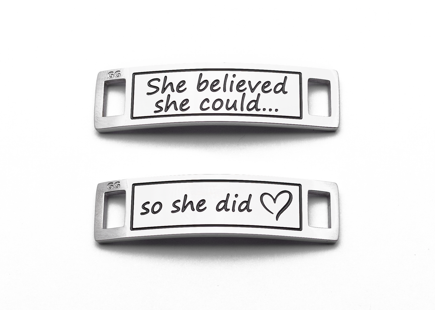 SHE BELIEVED SHE COULD SO SHE DID - Inspirational Shoe Tag Set