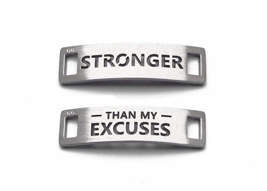 STRONGER THAN MY EXCUSES Inspirational Shoe Tag