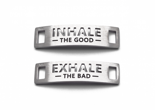 INHALE THE GOOD EXHALE THE BAD Inspirational Shoe Tag