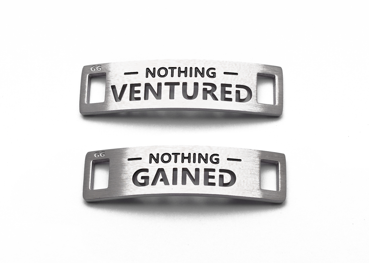 NOTHING VENTURED NOTHING GAINED Inspirational Shoe Tag Set